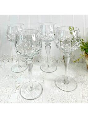 Imperial Crystal Import Set Of 4 Hock Wine Goblet Glasses 7.75" Clara Collection